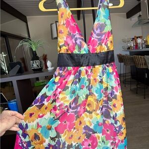 Floral Multicolor Halter Dress
